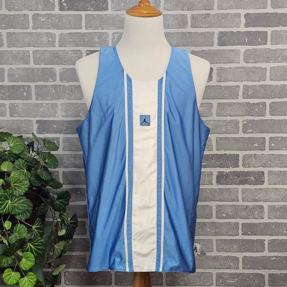 Vintage Nike Jordan Reversible Tank Top Made in USA Men's L‎ Blue White Jumpman